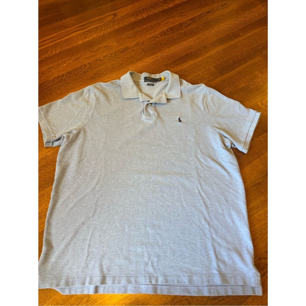 Polo by Ralph Lauren - Light Blue Cotton Pique Polo Shirt - XL